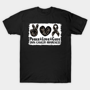 Peace Love Cure Skin Cancer Awareness T-Shirt